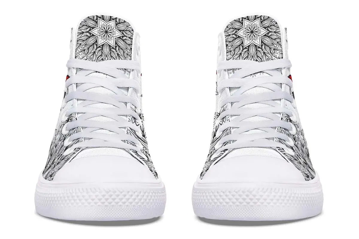 Printed Couple High-top Canvas Shoes