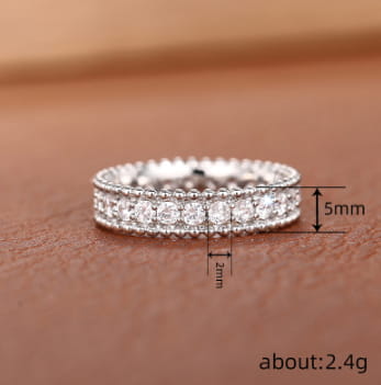 Full Diamond Geometric Ring Female Shiny Ornament