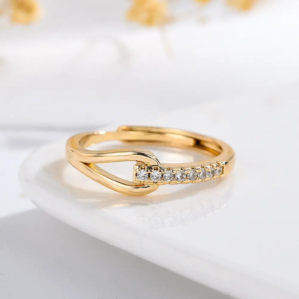 925 Silver Diamond-embedded Lubert's Tears Open Ring For Women Beyond Trends Hub