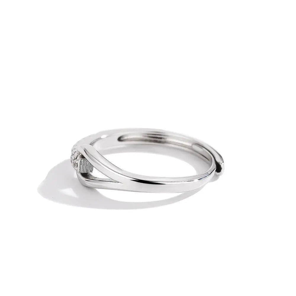 925 Silver Diamond-embedded Lubert's Tears Open Ring For Women Beyond Trends Hub