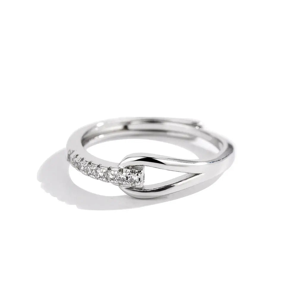 925 Silver Diamond-embedded Lubert's Tears Open Ring For Women Beyond Trends Hub