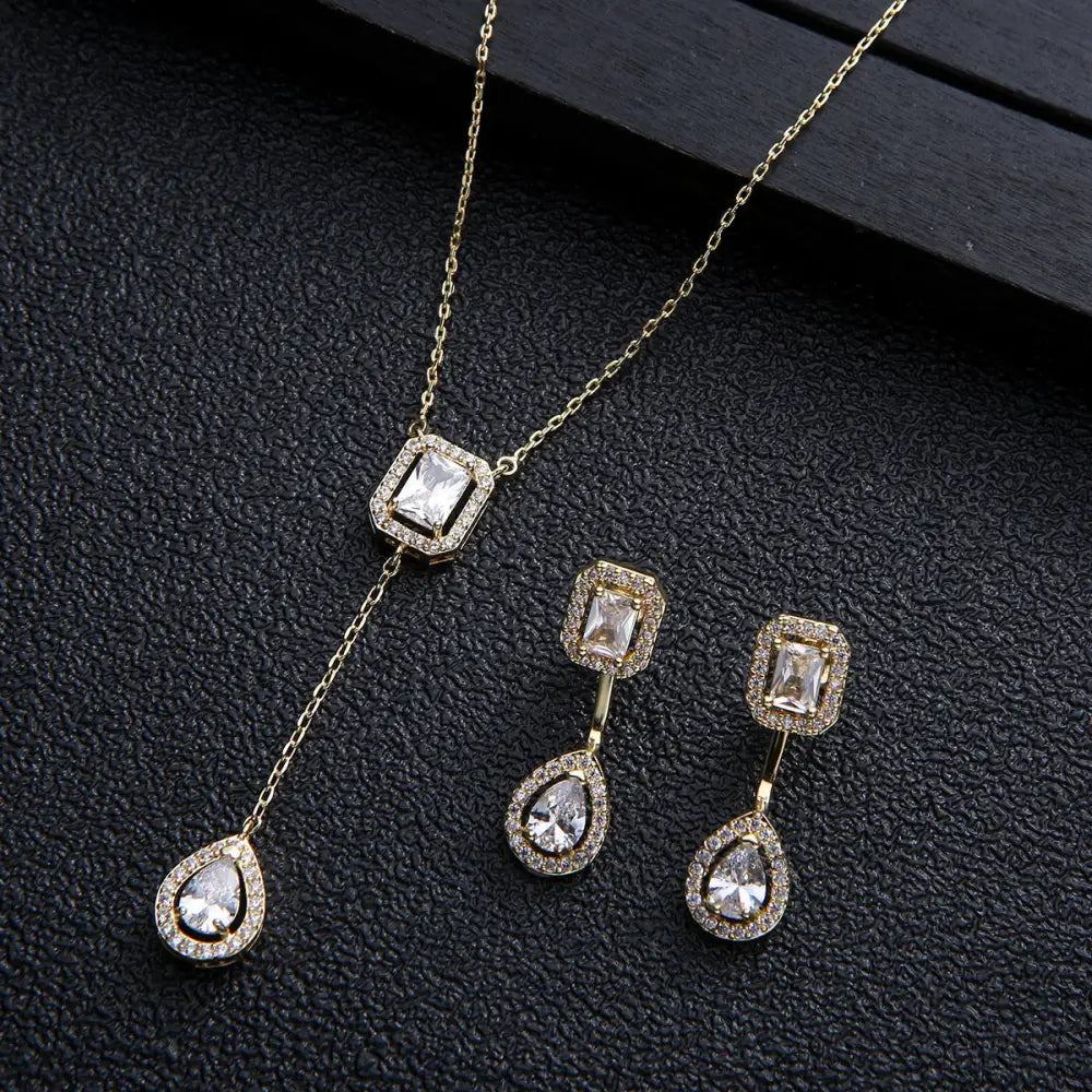 925 Silver Needle European Style Fashionable Exquisite Micro Inlaid Zircon Water Drop Necklace Beyond Trends Hub
