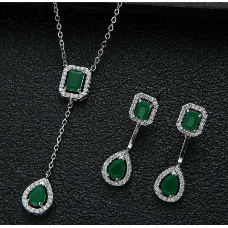 925 Silver Needle European Style Fashionable Exquisite Micro Inlaid Zircon Water Drop Necklace Beyond Trends Hub