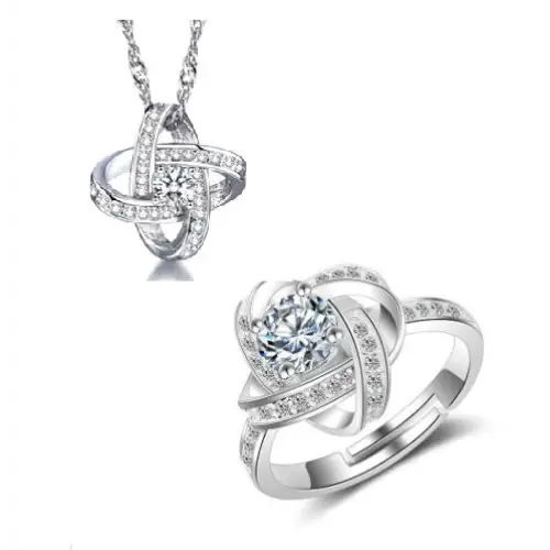 925 Sterling Silver Necklace For Women Forever Heart AAA Zircon Mosaic Necklaces & Pendants Gift Beyond Trends Hub