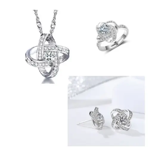 925 Sterling Silver Necklace For Women Forever Heart AAA Zircon Mosaic Necklaces & Pendants Gift Beyond Trends Hub