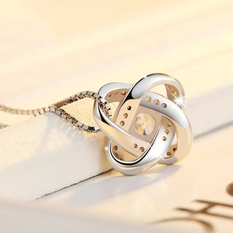 925 Sterling Silver Necklace For Women Forever Heart AAA Zircon Mosaic Necklaces & Pendants Gift Beyond Trends Hub