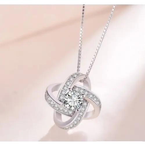 925 Sterling Silver Necklace For Women Forever Heart AAA Zircon Mosaic Necklaces & Pendants Gift Beyond Trends Hub