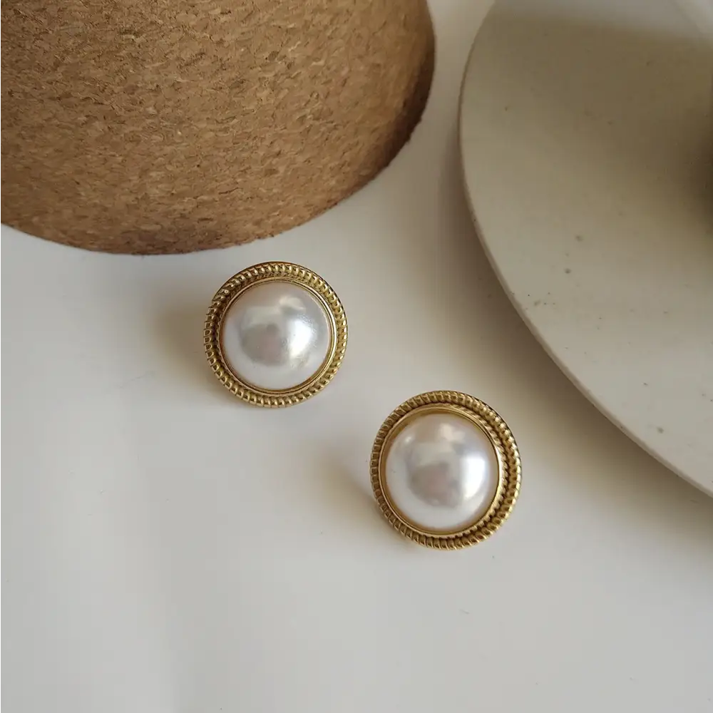 925 Sterling Silver Shell Pearls INS Ear Studs Earrings Beyond Trends Hub