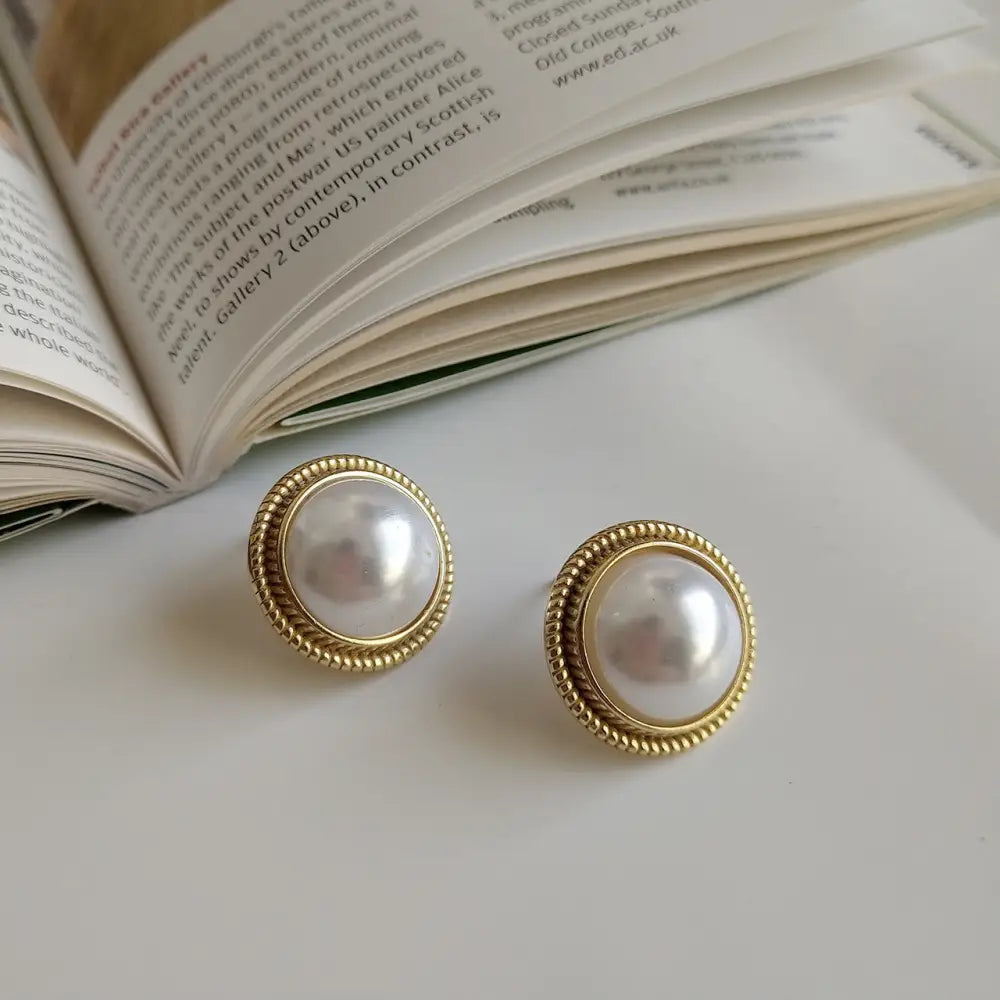 925 Sterling Silver Shell Pearls INS Ear Studs Earrings Beyond Trends Hub