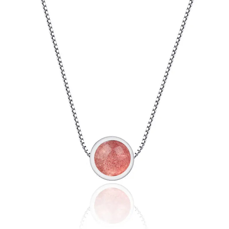 925 Sterling Silver Strawberry Quartz Necklace Beyond Trends Hub