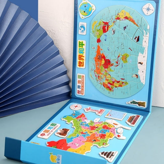 Wooden Magnetic Map Puzzle Puzzle Toy