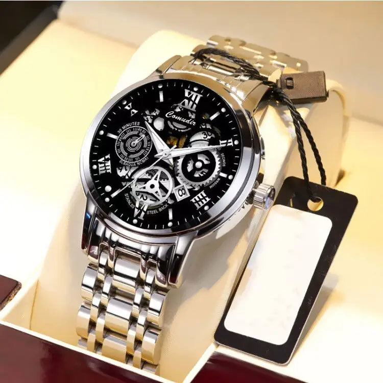 Fashion Jewelry Hollow Men’s Watch Men’s Waterproof Luminous Calendar