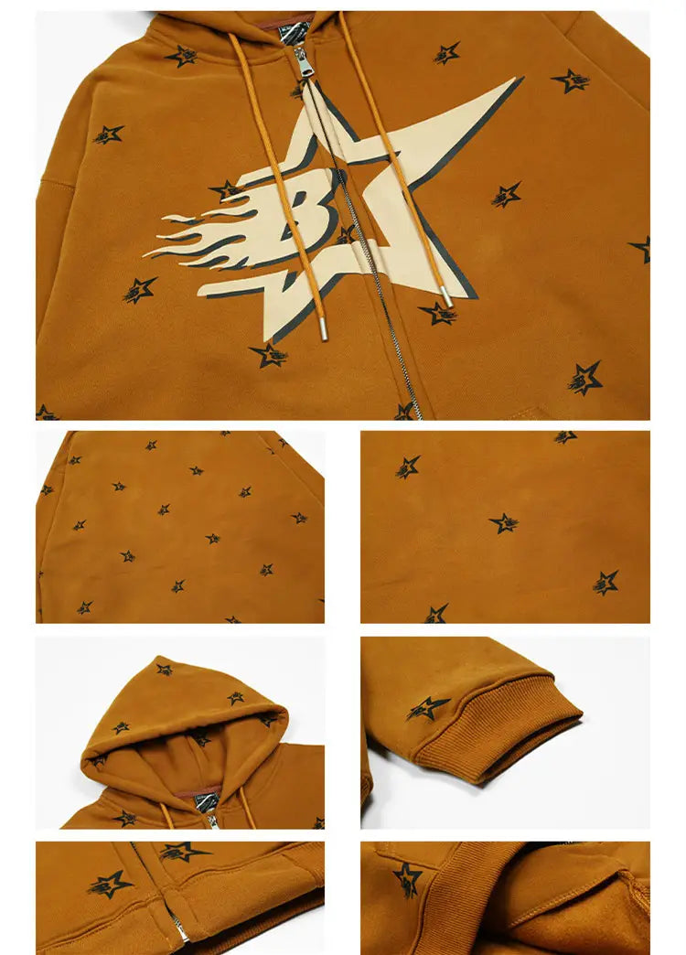 Fleece Zipper Cardigan Hooded Sweater For Men And Women Loose