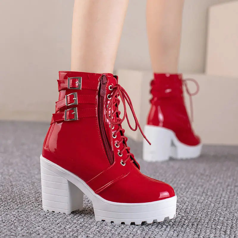 Women’s Autumn And Winter Thick Heeled Short Boots