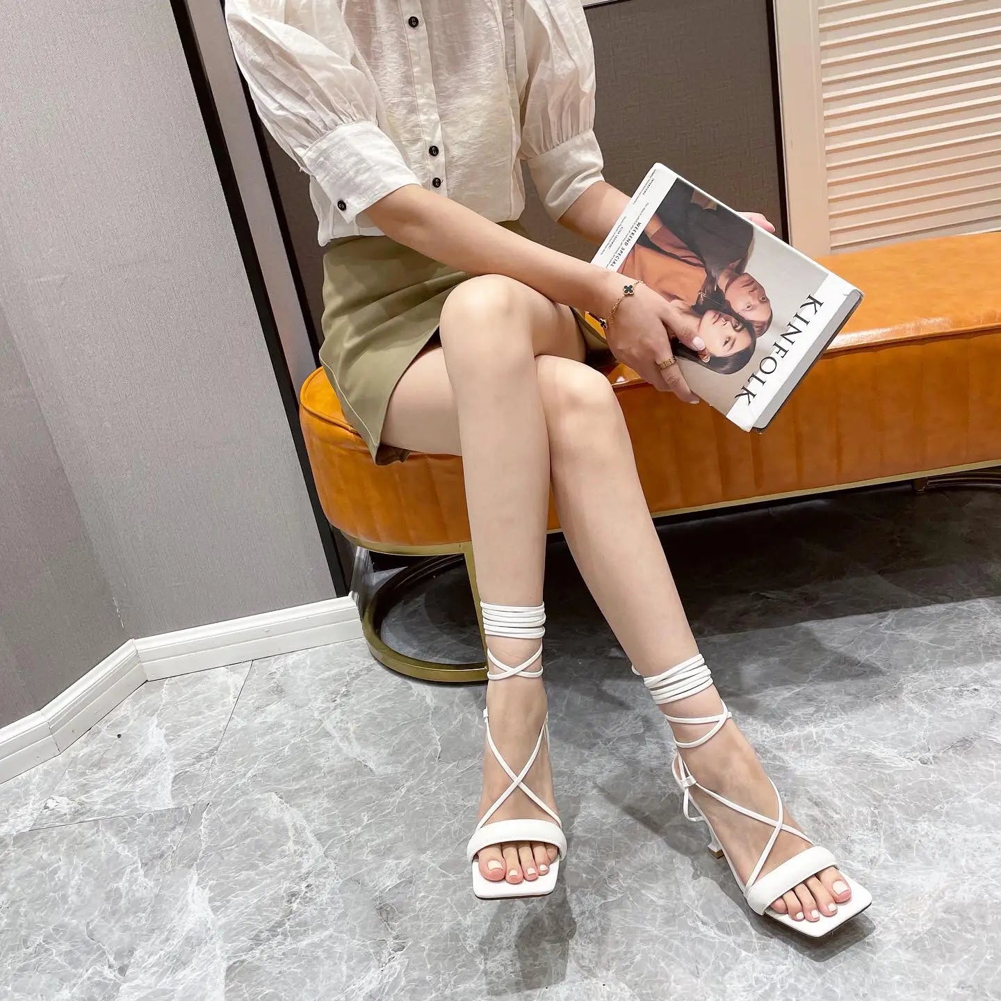 Stiletto Cutout Ankle Strap Stiletto Heels