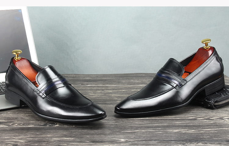 Shallow mouth men’s shoes leather shoes