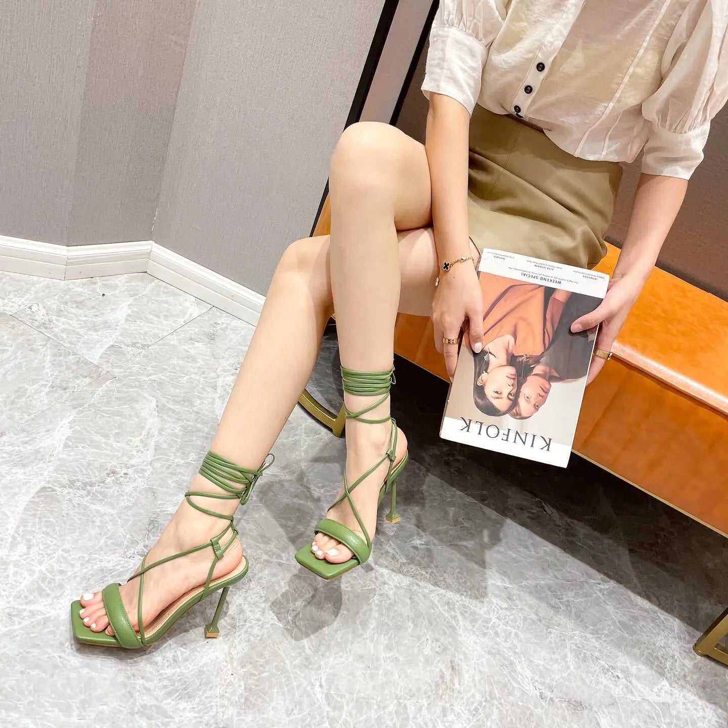 Stiletto Cutout Ankle Strap Stiletto Heels