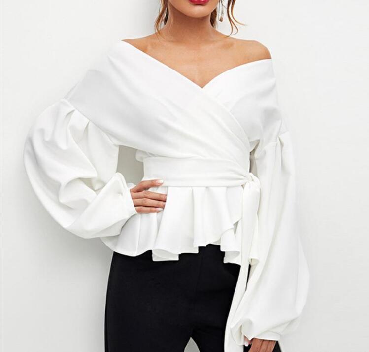 Women Shirts Ladies Bowknot Shirt