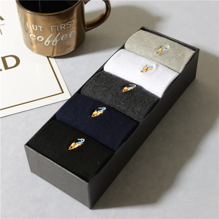 Men’s Socks Four Seasons Pure Cotton Embroidery