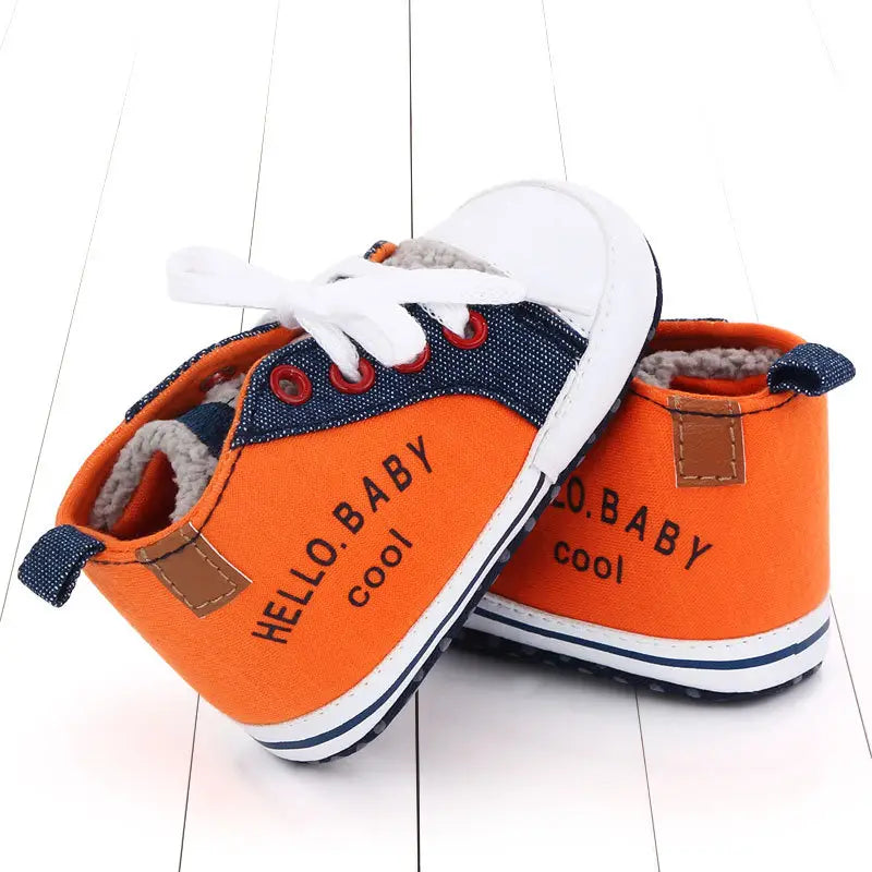 Canvas shoes color matching letters walking shoes