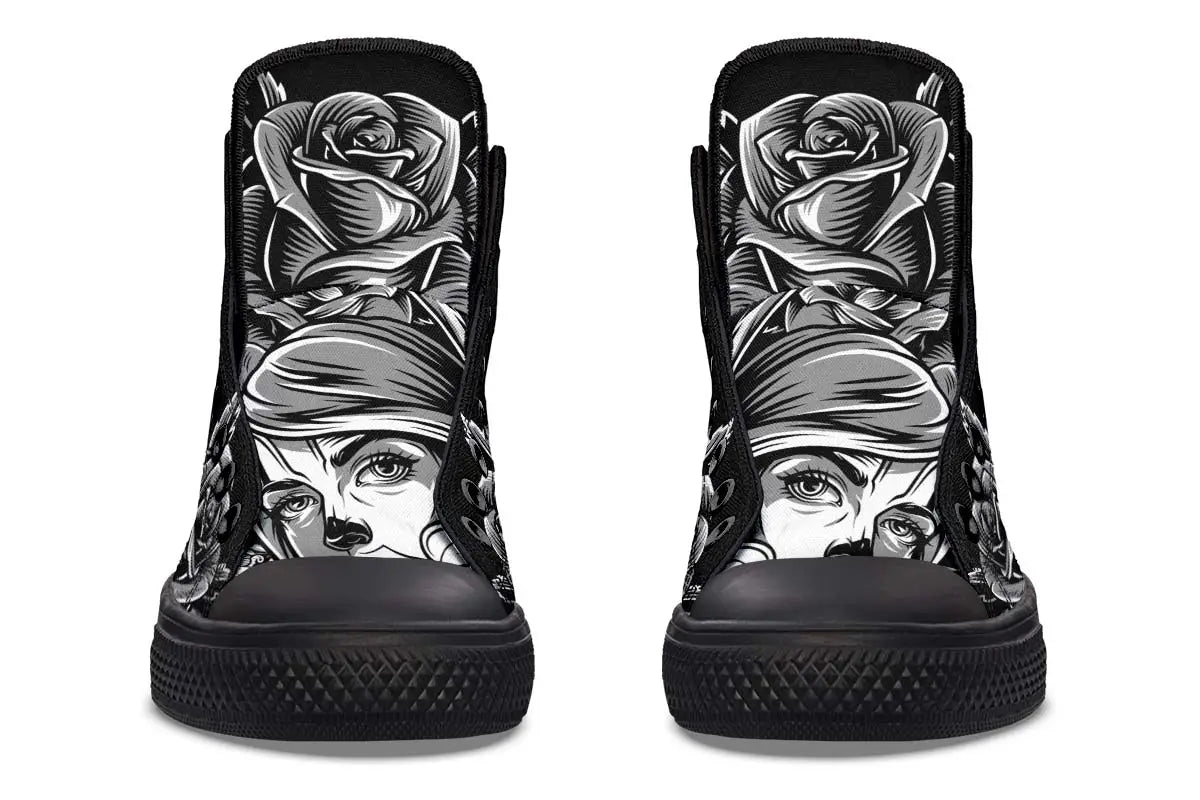 Printed Couple High-top Canvas Shoes