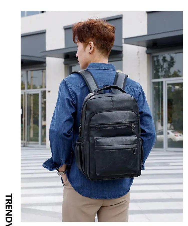 Multi-functional Retro Leather Backpack