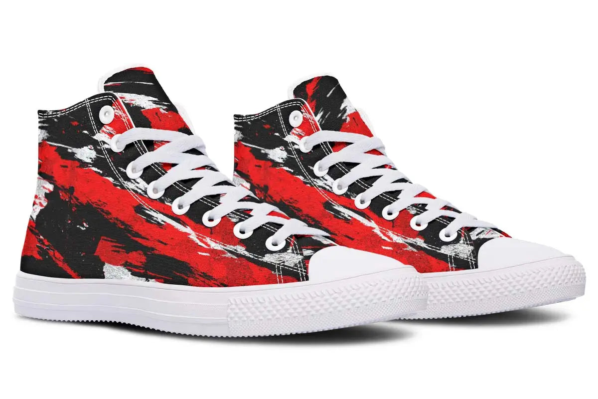 Printed Couple High Top Canvas Shoes