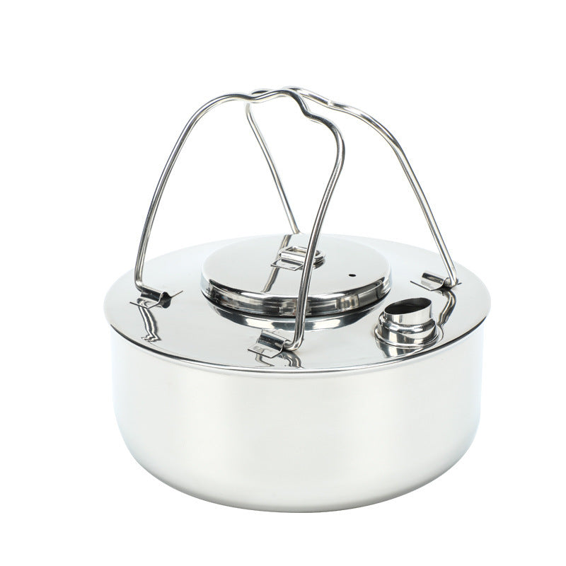 Outdoor Stainless Steel Coffee Kettle Opening Portable Wild Camping