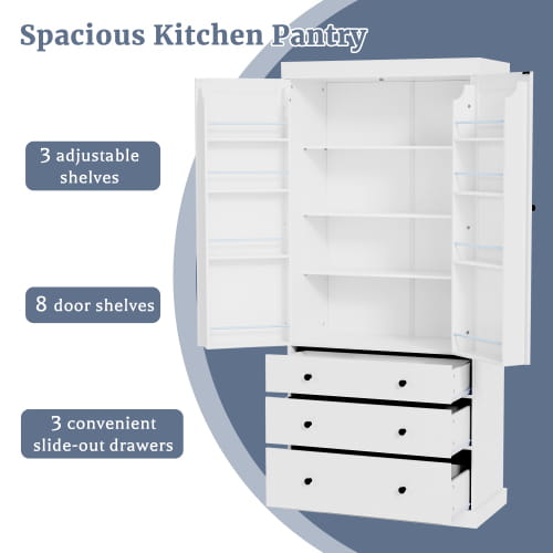 Seventy seven Inch Farmhouse Kitchen Storage Room