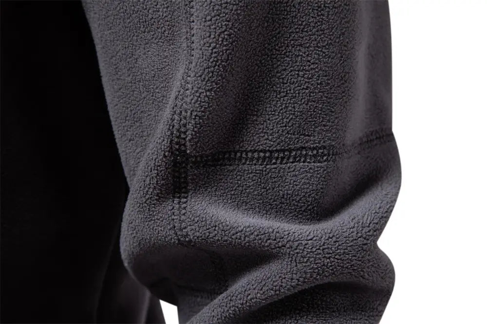 Fashion Personality Stand-collar Zippered Sweatshirt With Fleece Winter Casual Pullover Top Men’s Clothing