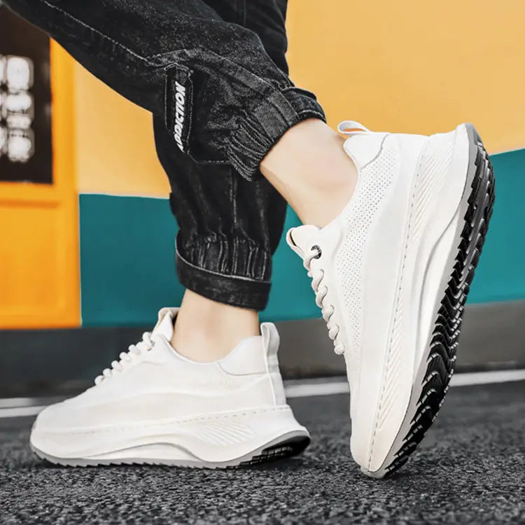 Men’s Thick-soled Sports Shoes Casual Breathable Sneakers Lace-up Dad Shoes Boy