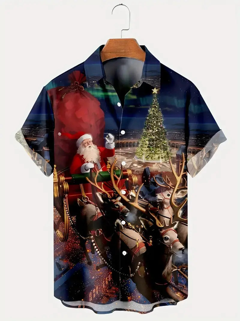 European And American Christmas Plus Size Men’s 3D Shirt