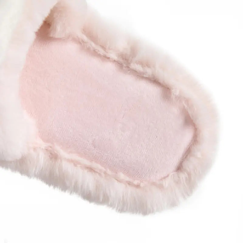 Christmas Shoes Ins Santa Claus Open-toe Cotton Slippers Winter Home Indoor Floor Plush Warm Furry Slippers Women