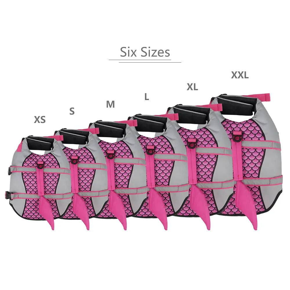 Swim Pet Dog Life Jacket Vest Clothes Life Vest Collar Harness Pets Swimming Summer Swimwear Scales Shark Pet Products