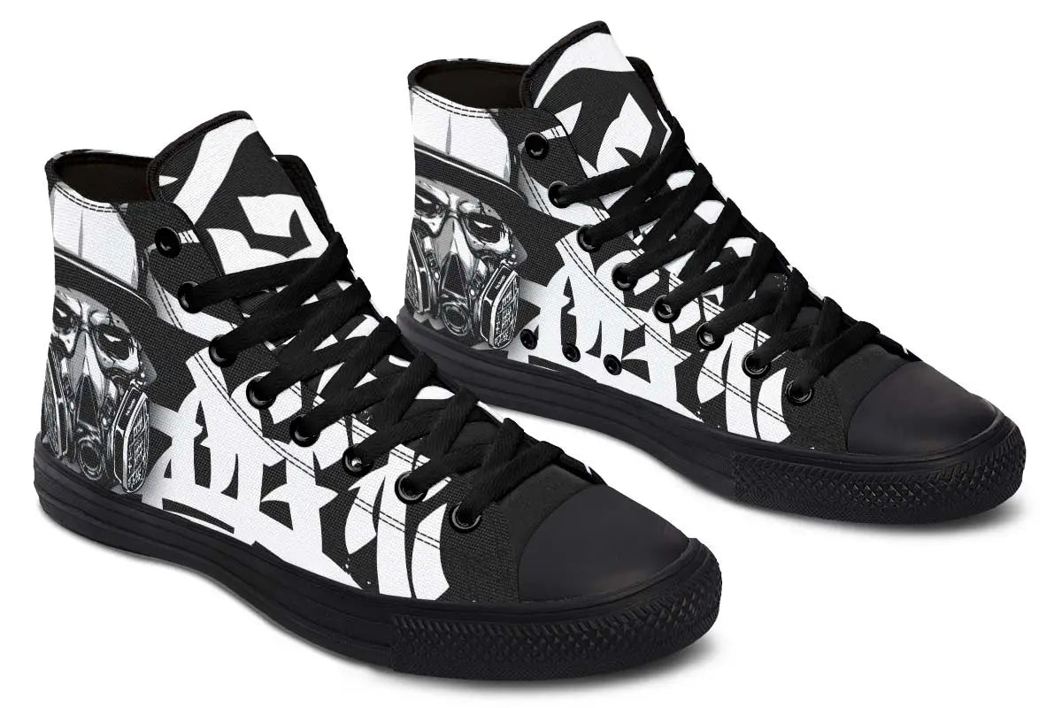 Printed Couple High Top Canvas Shoes