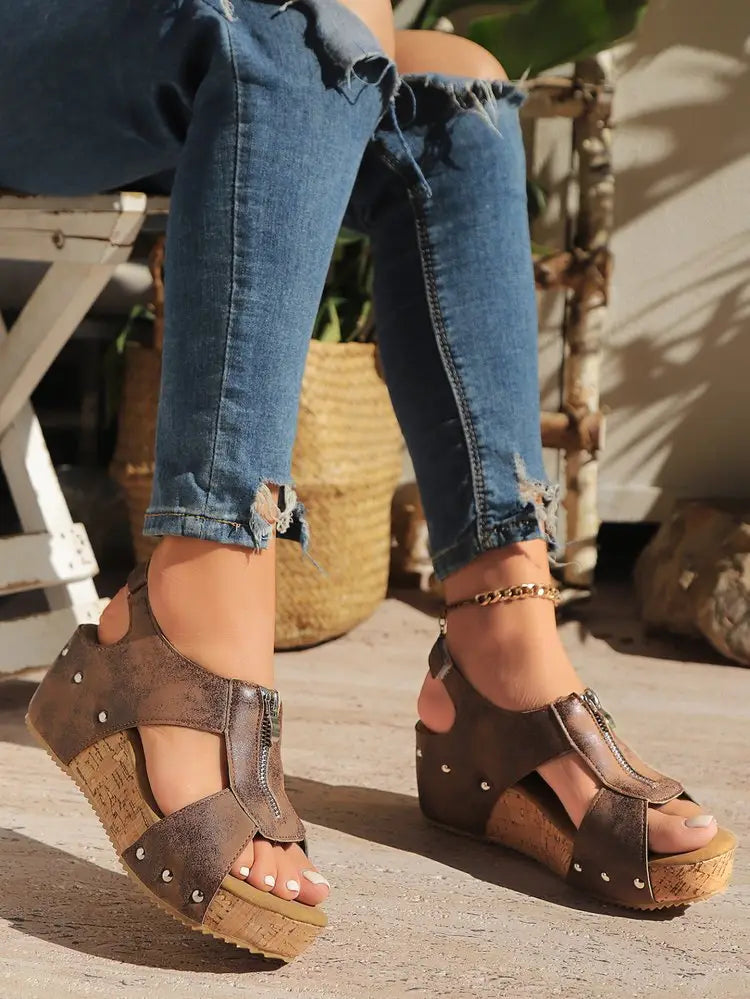 Summer Zipper Wedges