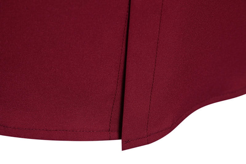 Men’s Fashion Solid Color Party Shirt Metal Button Long Sleeve