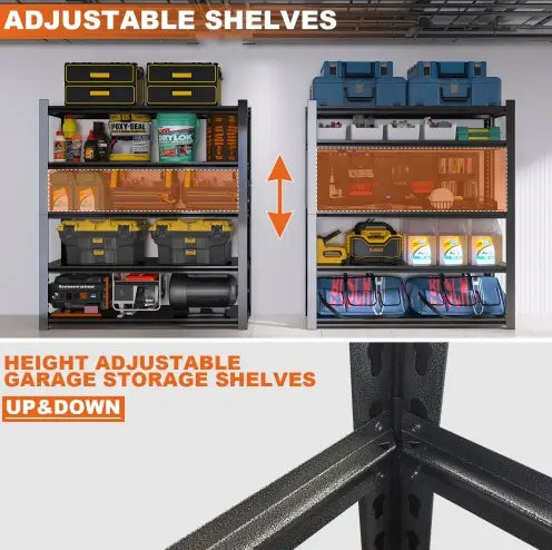 Wide Black Metal Shelves 15.75 inches