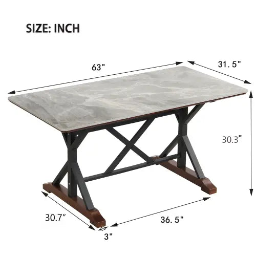 Modern Dining Table For 6-8 7 Piece Kitchen Dining Table Set