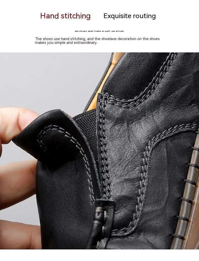 Breathable Trendy Plus Size Men’s Casual Leather Shoes