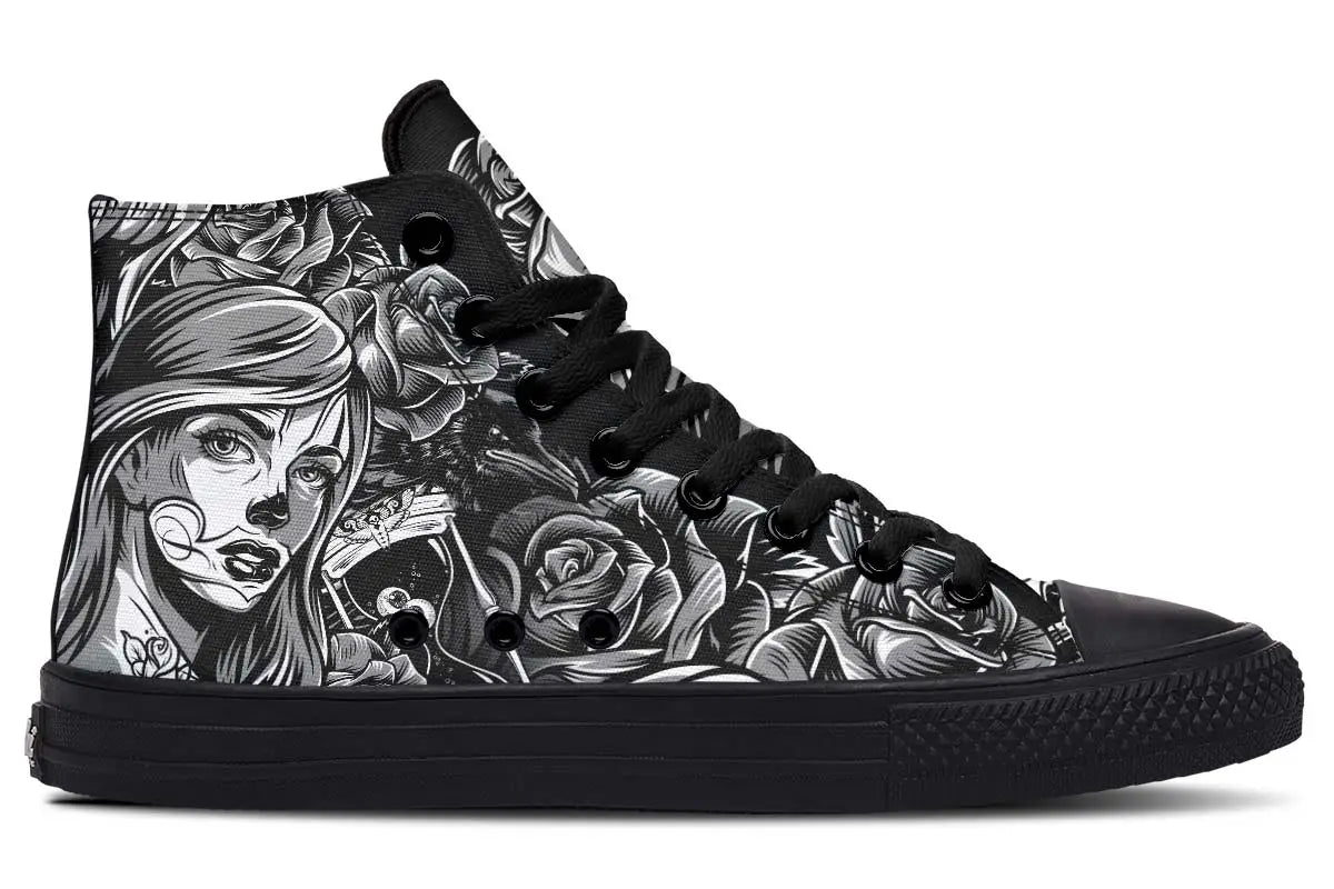 Printed Couple High-top Canvas Shoes