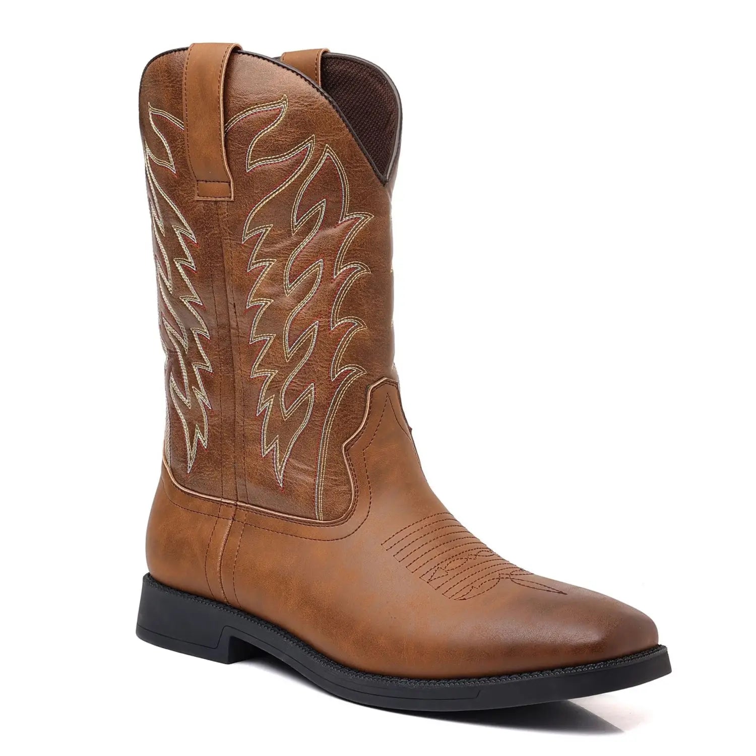 Retro Wide Head Western Cowboy Boot