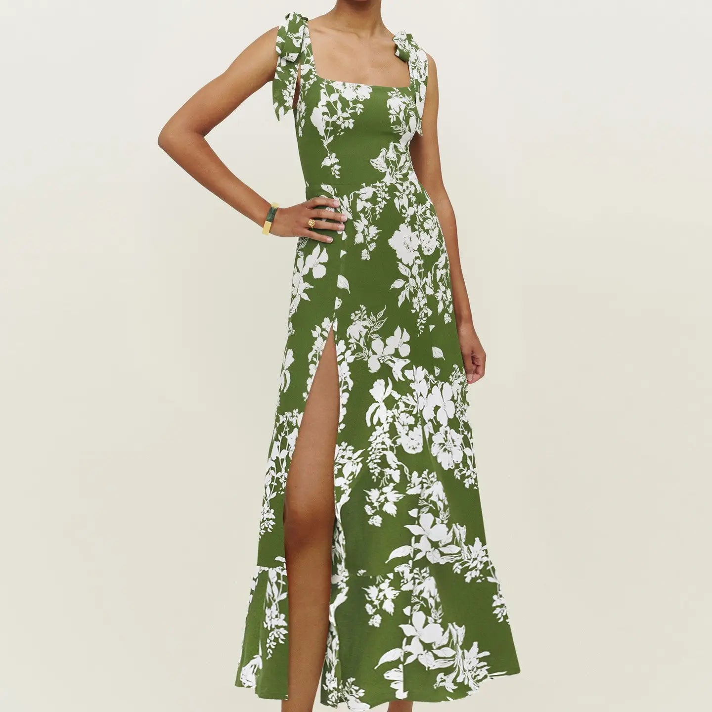 Spring And Summer New Women’s Halter Straps Bustier Floral Dresses