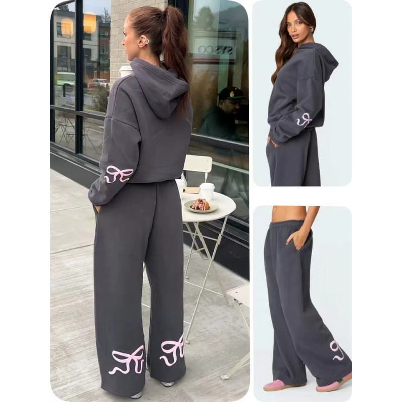 Women’s Outdoor Sports And Casual Loose Bow Printed Sweater