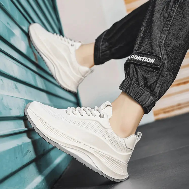 Men’s Thick-soled Sports Shoes Casual Breathable Sneakers Lace-up Dad Shoes Boy