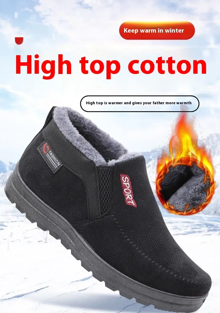 Men’s Shoes Thermal Non-slip Cotton-padded Shoes Casual Slip-on Old Beijing Cloth Shoes