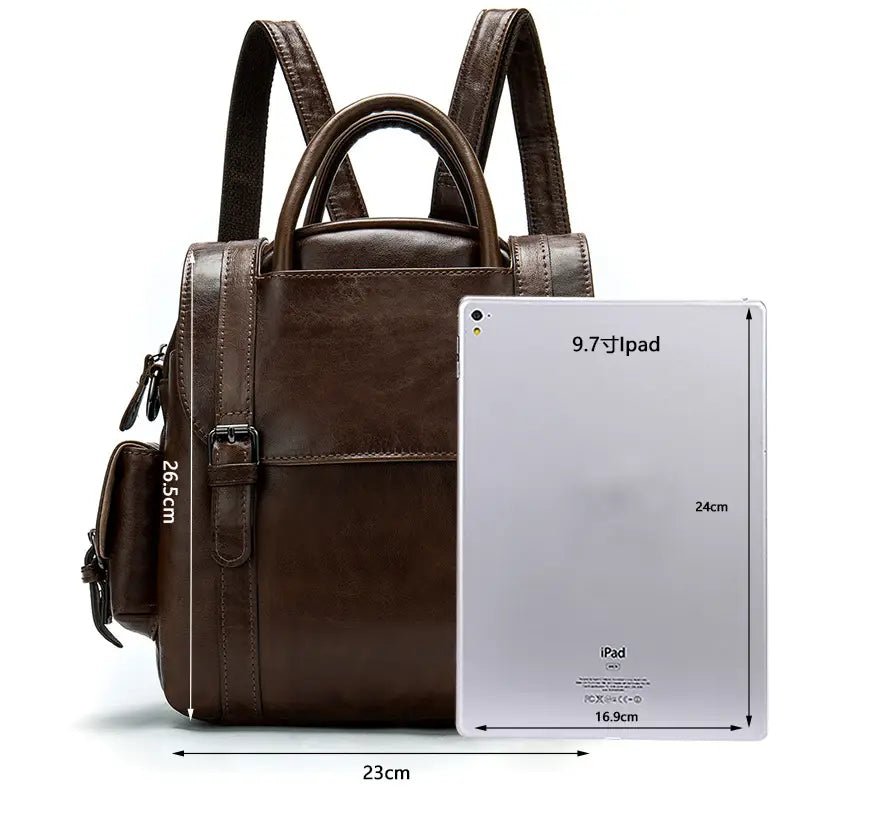 Multifunctional Retro Leather Backpack