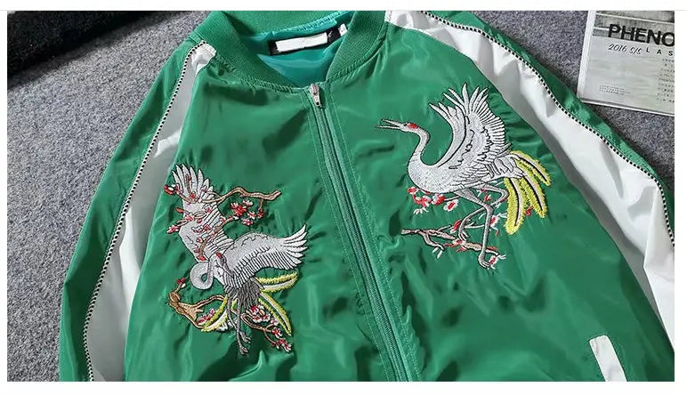 Japanese Couple Autumn Coat Embroidered Baseball For Men And Women