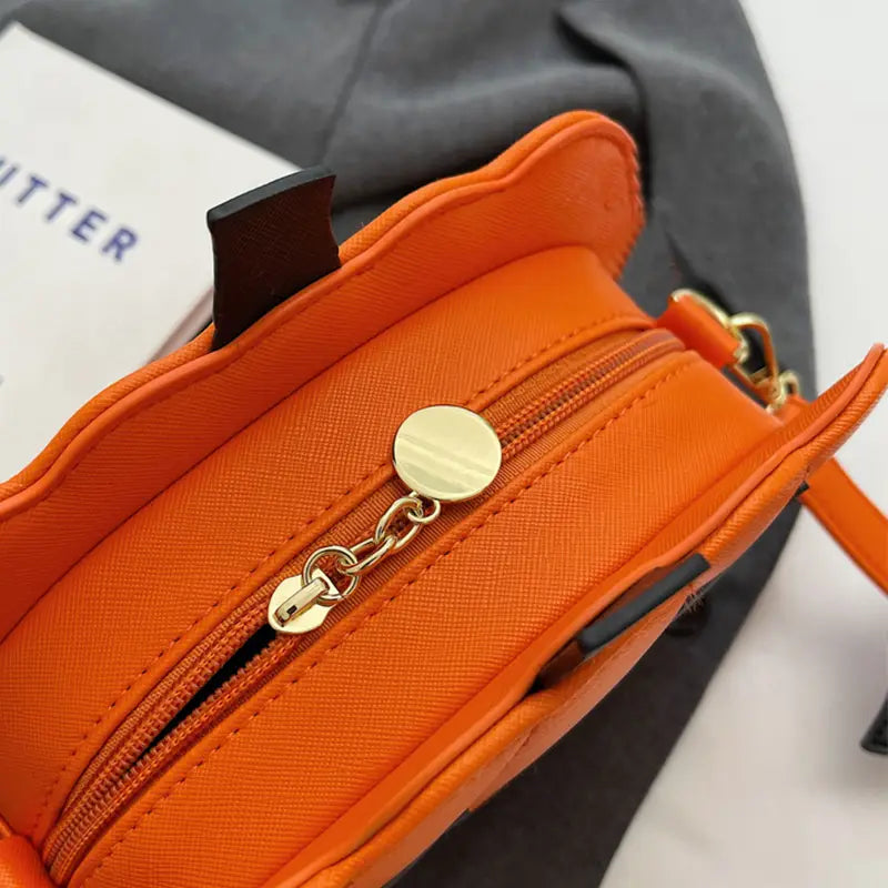 Halloween Bags Funny Pumpkin Cartoon Shoulder Crossbody Bag With Bat Personalized Creative Female Bag