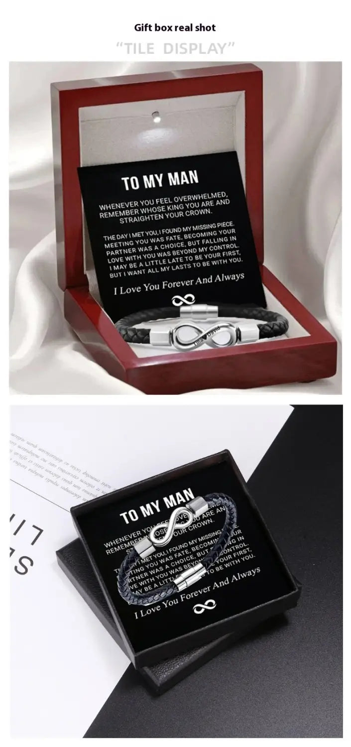 8-word Stainless Steel Black Men’s Bracelet